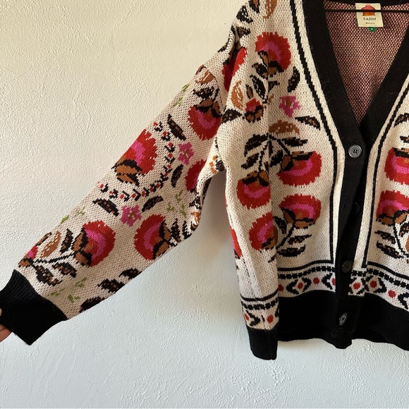 Farm RIO Sand Palms Paradise knit cardigan size medium - Picture 3 of 9